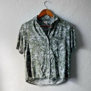 Self Esteem Y2k Green Hawaiian Button Down Shirt Size Medium